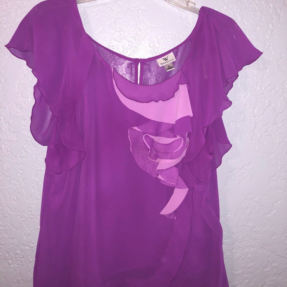 Purple shirt with floral design